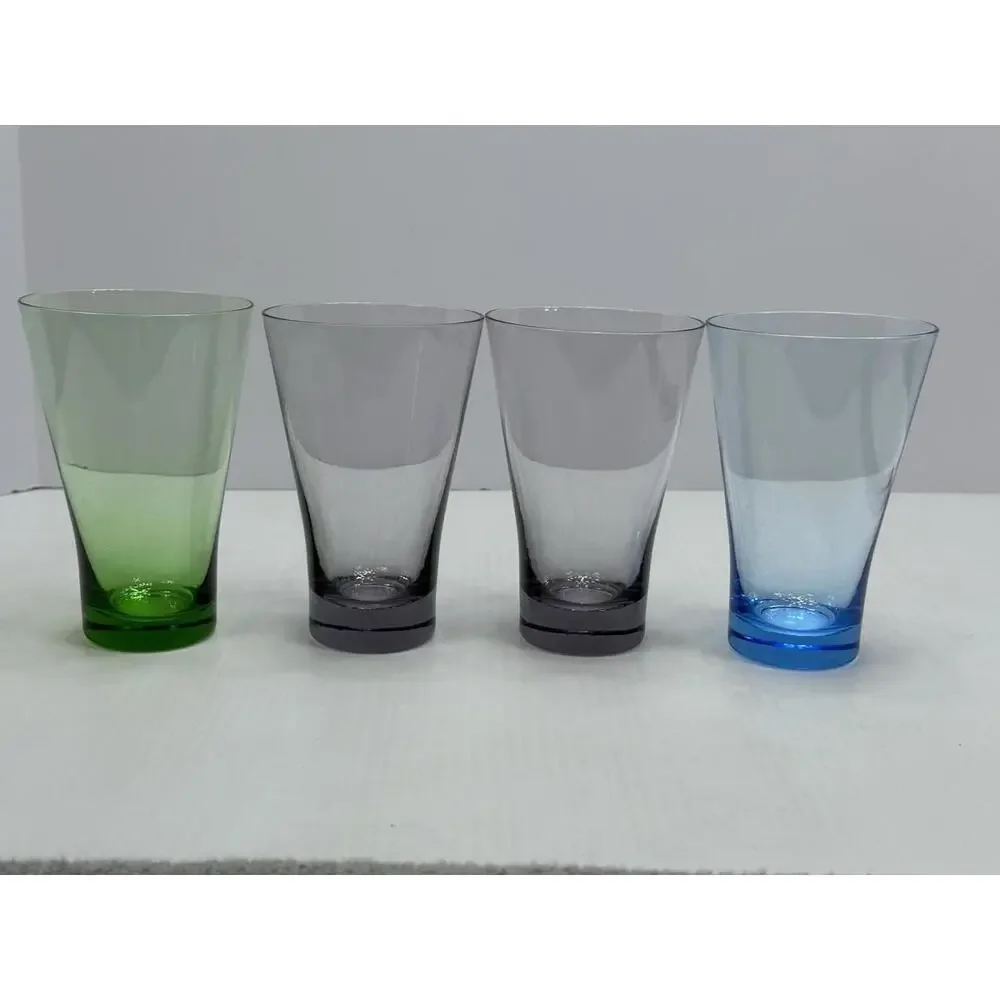 Vintage Multicolor Cocktail Glass Purple Green‎ Blue Glass Germany Retro MCM